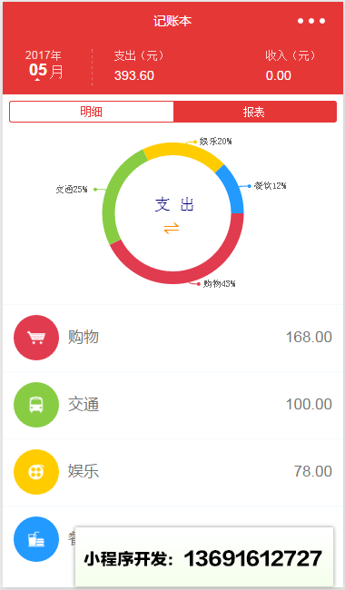 小鱼记账小程序截图