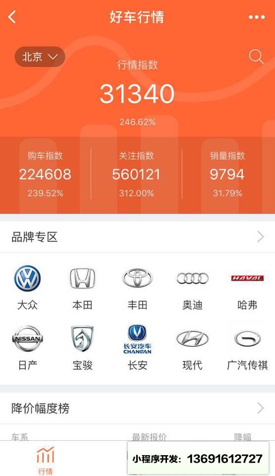 好车行情指数小程序截图